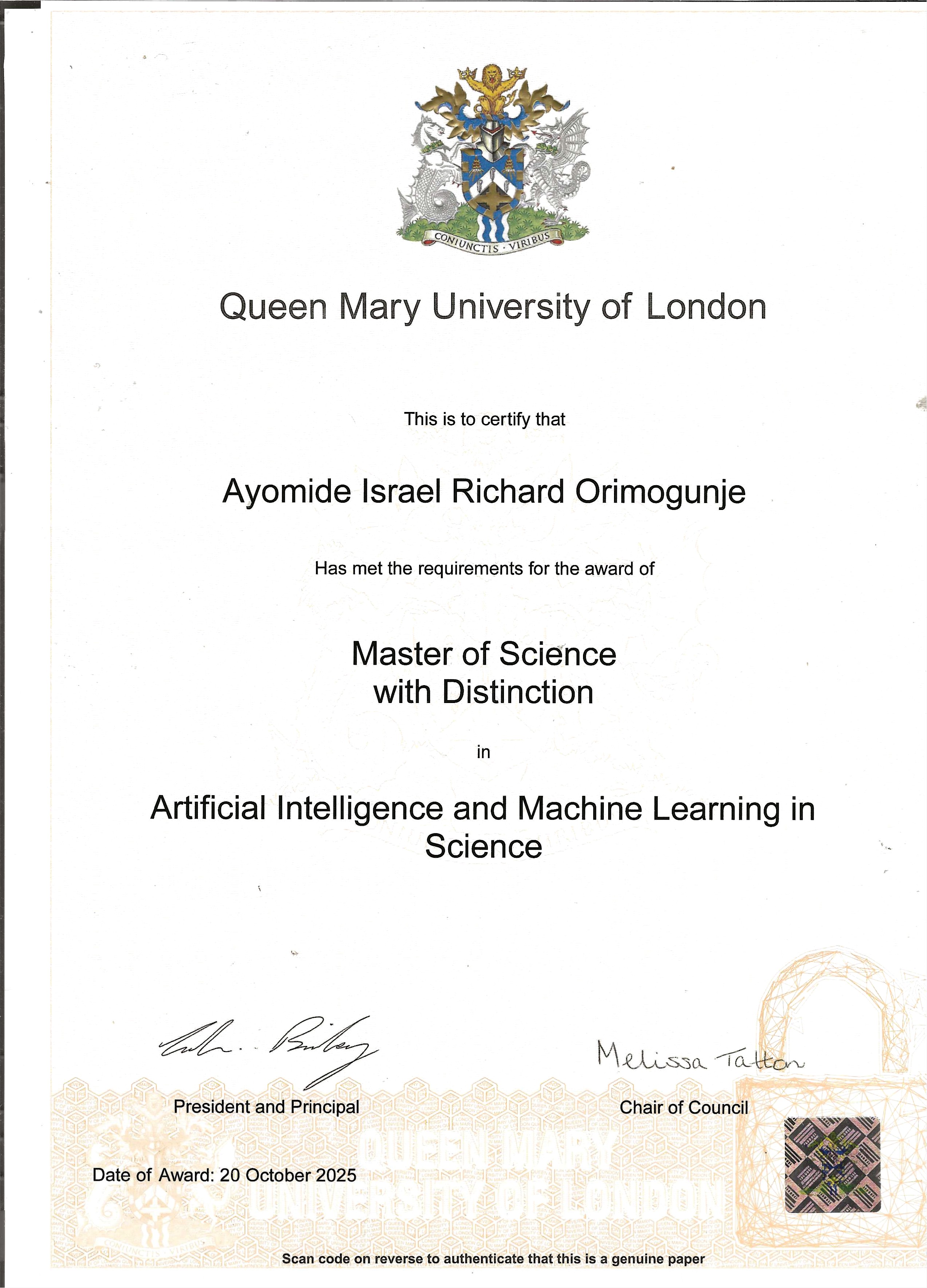 MSC Certificate Preview